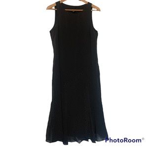 Louben Black & Cream Polka Dot Midi Dress